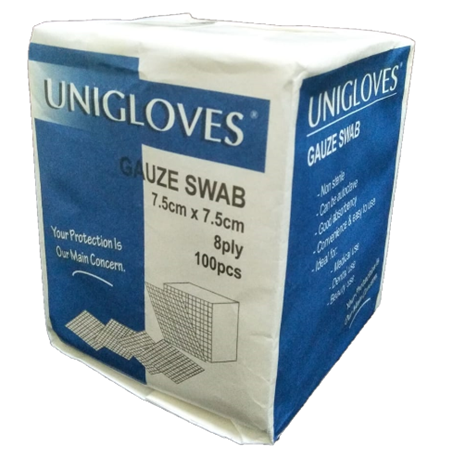 Unigloves Pre-Cut Gauze Swabs, 10cm x 10cm, 8pIy (100pcs/pack) X 20 Packs